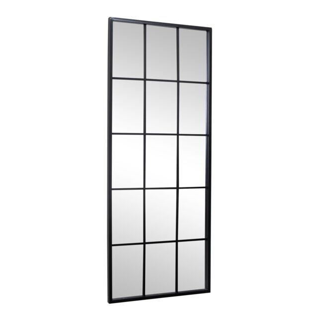 Melody Maison Extra Large Matt Black Window Mirror 144cm X 59cm - Size: 144 cm X 59 cm - image 1