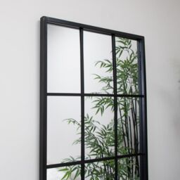 Melody Maison Extra Large Matt Black Window Mirror 144cm X 59cm - Size: 144 cm X 59 cm - thumbnail 6
