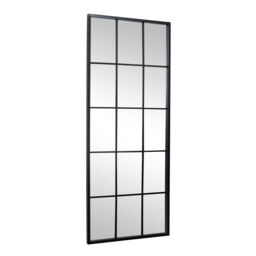 Melody Maison Extra Large Matt Black Window Mirror 144cm X 59cm - Size: 144 cm X 59 cm - thumbnail 1