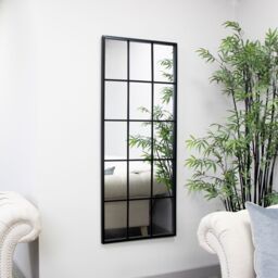 Melody Maison Extra Large Matt Black Window Mirror 144cm X 59cm - Size: 144 cm X 59 cm - thumbnail 3