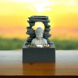 Minster Table-Top Fountain - L18 x W18 x H24 cm in Grey - Size: 1 Pack - thumbnail 3