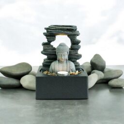 Minster Table-Top Fountain - L18 x W18 x H24 cm in Grey - Size: 1 Pack - thumbnail 2