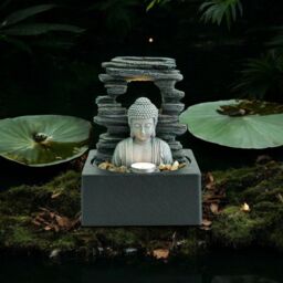 Minster Table-Top Fountain - L18 x W18 x H24 cm in Grey - Size: 1 Pack - thumbnail 4
