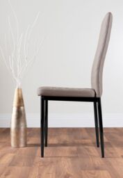 FurnitureboxUK Giovani 6-Seater Grey Glass Dining Table & 6 Milan Faux Leather Dining Chairs in Beige - thumbnail 7