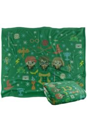 Warner Brothers Harry Potter & The Deathly Hallows Chibi Holiday Blanket 152x127 cm in White - thumbnail 2