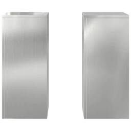 Berkfield Home Outdoor Plant Stands Pillar 2 pcs 24x24x55 cm Galvanised Steel in Grey - Size: 24 x 24 x 55 cm - thumbnail 6