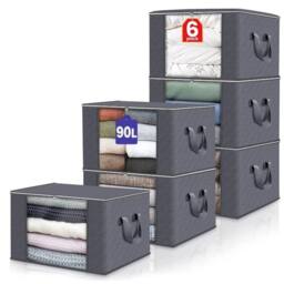 KORVIXA 6 Pack Foldable 90L Storage Bags in Grey - thumbnail 1
