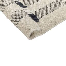 Wyld and Coco Handwoven Wool Rug - Off-White and Black 80 x 150 cm Tasselled in White - Size: 80 cm x 150 cm - thumbnail 5