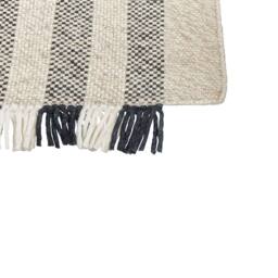Wyld and Coco Handwoven Wool Rug - Off-White and Black 80 x 150 cm Tasselled in White - Size: 80 cm x 150 cm - thumbnail 3