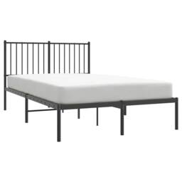 Berkfield Home Metal Bed Frame with Headboard Black 120x200 cm - Size: Small Double - thumbnail 4