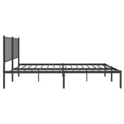 Berkfield Home Metal Bed Frame with Headboard Black 120x200 cm - Size: Small Double - thumbnail 6