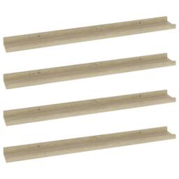 Berkfield Home Wall Shelves 4 pcs Sonoma Oak 80x9x3 cm in Light Brown - Size: 80 x 9 x 3 cm - thumbnail 1