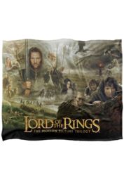 Lord of the Rings The Blanket, 152x127 cm Trilogy Poster Silky Touch Super Soft Throw Blanket in White - thumbnail 1