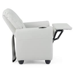 CASART Kids Recliner Chair Adjustable Armchair Sofa PU Leather Lounge Chair in Beige - thumbnail 7