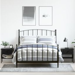Berkfield Home Bedside Tables 2 pcs Black Oak 40x42x45 cm Engineered Wood - Size: 40 x 42 x 45 cm - thumbnail 1