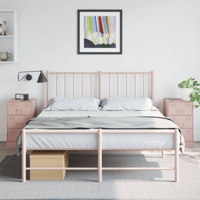 Berkfield Home Bedside Cabinets 2 pcs Pink 34.5x39x62 cm Steel - image 1