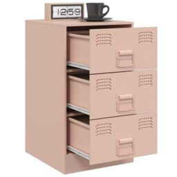 Berkfield Home Bedside Cabinets 2 pcs Pink 34.5x39x62 cm Steel - thumbnail 4