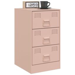 Berkfield Home Bedside Cabinets 2 pcs Pink 34.5x39x62 cm Steel - thumbnail 3