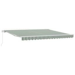Berkfield Home Manual Retractable Awning Green & White 400x300 cm - thumbnail 2