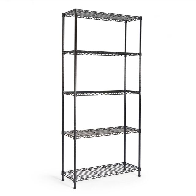 VonHaus 5 Tier Metal Wire Shelving Unit in Black - image 1