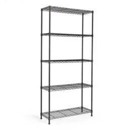 VonHaus 5 Tier Metal Wire Shelving Unit in Black