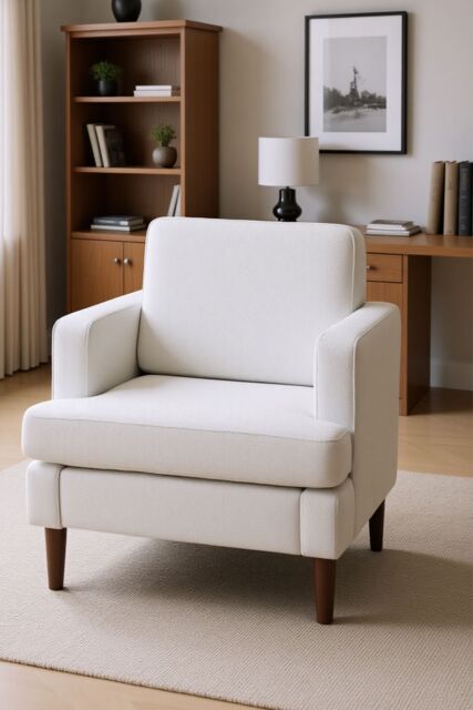 Living and Home Mid-Century Single Sofa Armchair in Beige - image 1