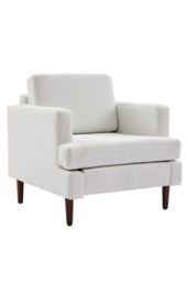 Living and Home Mid-Century Single Sofa Armchair in Beige - thumbnail 3