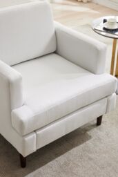 Living and Home Mid-Century Single Sofa Armchair in Beige - thumbnail 8