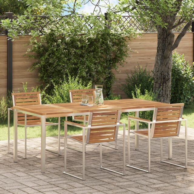 Berkfield Home Outdoor Dining Table 200x90x74.5 cm Solid Wood Teak in Brown - image 1