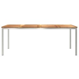 Berkfield Home Outdoor Dining Table 200x90x74.5 cm Solid Wood Teak in Brown - thumbnail 5
