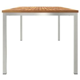 Berkfield Home Outdoor Dining Table 200x90x74.5 cm Solid Wood Teak in Brown - thumbnail 6