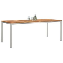 Berkfield Home Outdoor Dining Table 200x90x74.5 cm Solid Wood Teak in Brown - thumbnail 3