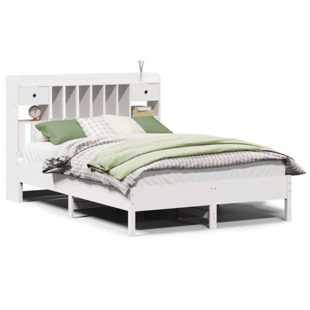 Berkfield Home Bookcase Bed without Mattress White 160x200 cm Solid Wood Pine - image 1