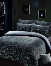 New Edge Blinds Outer Space Glow in the Dark Teddy Duvet Set - Double in Grey - thumbnail 2