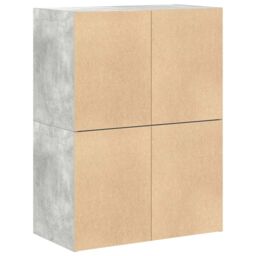 Berkfield Home Cabinets with 2 Drawers 2 pcs Concrete Grey 60x31x40 cm Engineered Wood - Size: 60 x 31 x 40 cm - thumbnail 7