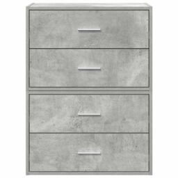 Berkfield Home Cabinets with 2 Drawers 2 pcs Concrete Grey 60x31x40 cm Engineered Wood - Size: 60 x 31 x 40 cm - thumbnail 4