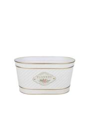 KDMD White Flowers Badge Oval Zinc Planter - thumbnail 2