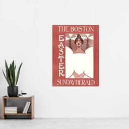 "Artery8 Herald Easter Cover Art Nouveau Vintage Wall Art Print Ethel Reed in Red - Size: W12"" x H16""" - thumbnail 4