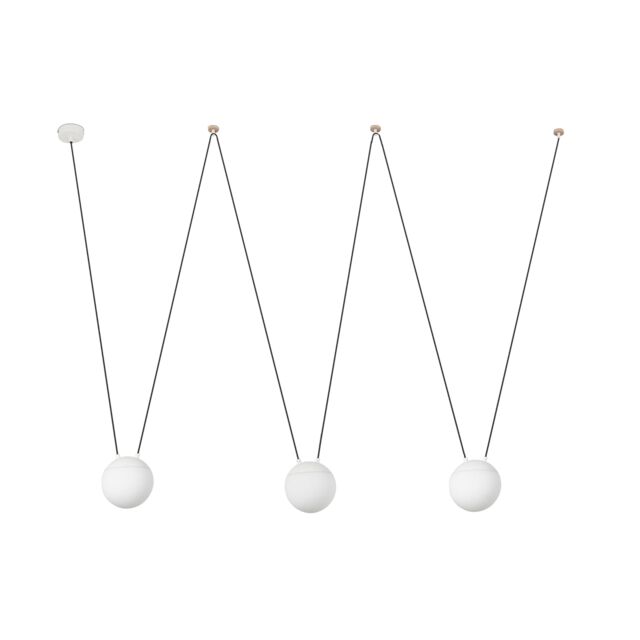 Netlighting Mine 3 Light Ceiling Pendant White Wood E27 - image 1