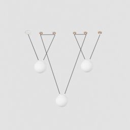 Netlighting Mine 3 Light Ceiling Pendant White Wood E27 - thumbnail 2