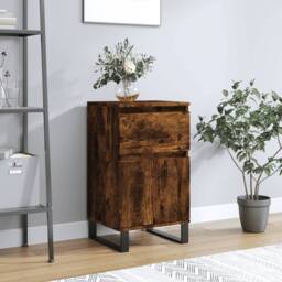Berkfield Home Sideboard Smoked Oak 40x35x70 cm Engineered Wood in Brown - Size: 40 x 35 x 70 cm - thumbnail 2