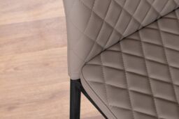 FurnitureboxUK Giovani 4 Grey Dining Table & 4 Milan Black Leg Chairs in Beige - thumbnail 4