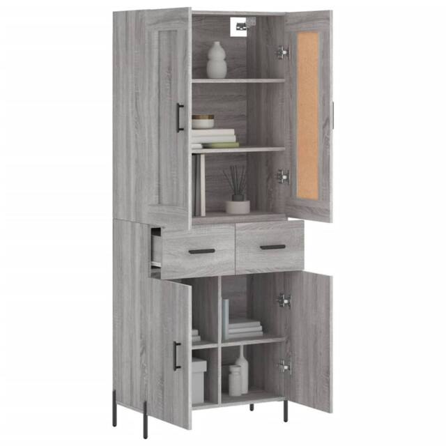 Berkfield Home Highboard Grey Sonoma 69.5x34x180 cm Engineered Wood - image 1