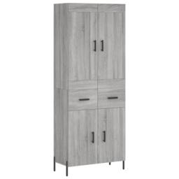 Berkfield Home Highboard Grey Sonoma 69.5x34x180 cm Engineered Wood - thumbnail 3