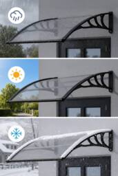 Garden Sanctuary Outdoor Door Canopy Window Awning with Drainage Channel in Grey - thumbnail 3
