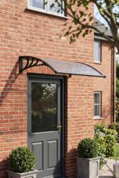 Garden Sanctuary Outdoor Door Canopy Window Awning with Drainage Channel in Grey - thumbnail 1