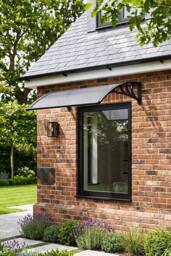 Garden Sanctuary Outdoor Door Canopy Window Awning with Drainage Channel in Grey - thumbnail 2