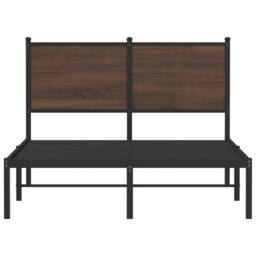 Berkfield Home Metal Bed Frame without Mattress Brown Oak 120x190 cm Small Double - thumbnail 5