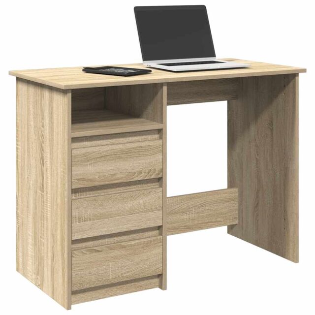 Berkfield Home Desk Sonoma Oak 102x50x75 cm Engineered Wood in Brown - Size: 102 x 50 x 75 cm - image 1