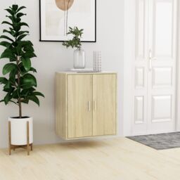 Berkfield Home Shoe Cabinet Sonoma Oak 60x35x70 cm Engineered Wood in Brown - Size: 60 x 35 x 70 cm - thumbnail 3
